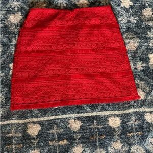 Elegant Red Lace Skirt